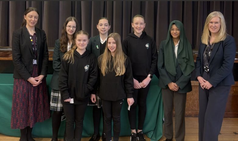 Year 7 students collecting awards