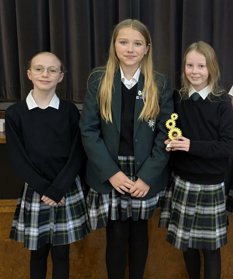 Year 7 students with their winning trophy