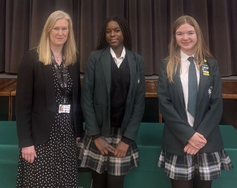 Year 9 students collecting awards