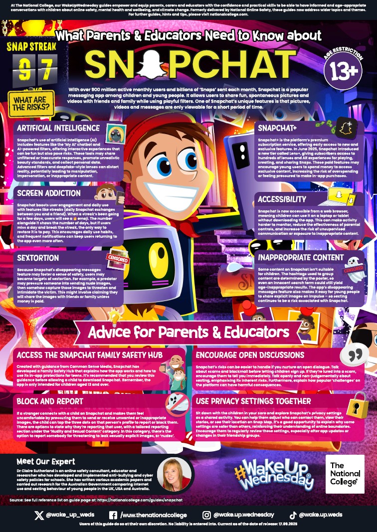 Snapchat info for parents