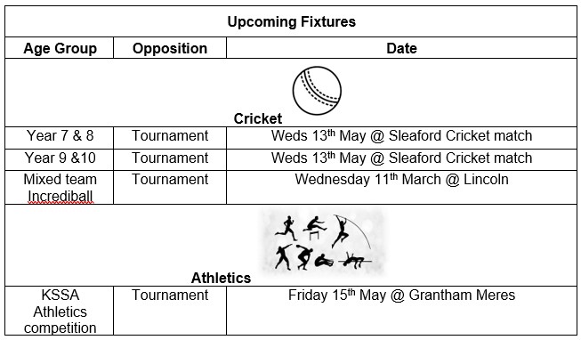 upcoming sporting fixture table
