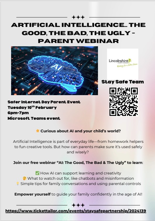 poster advertising a parent event for safer internet day