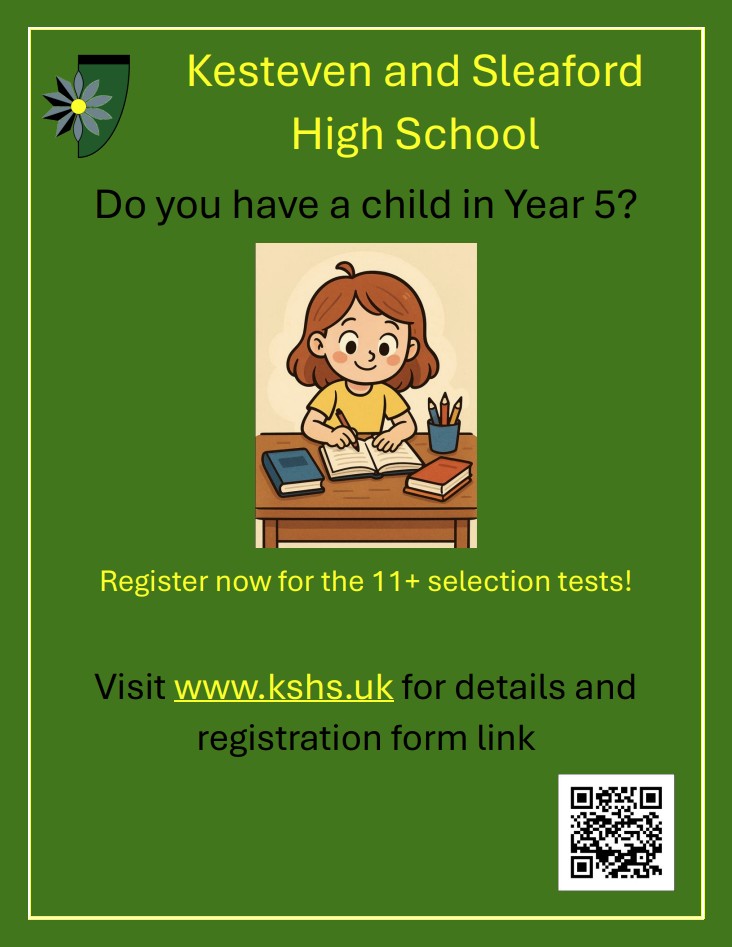 poster describing how to register to 11+ selection tests