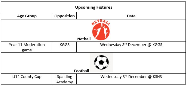 upcoming netball and football fixtures