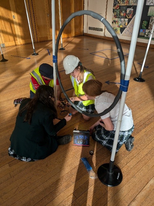 STEM students with quadcopter
